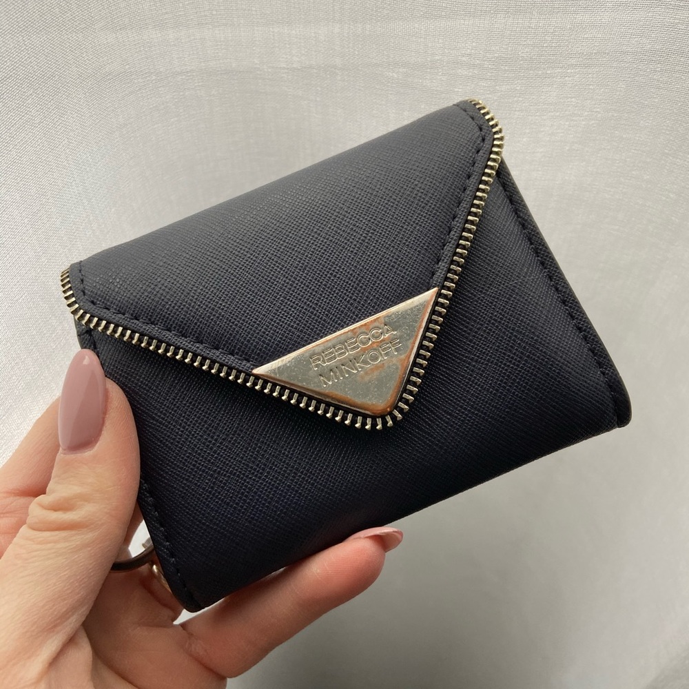 {rebecca minkoff} saffiano keychain wallet coins